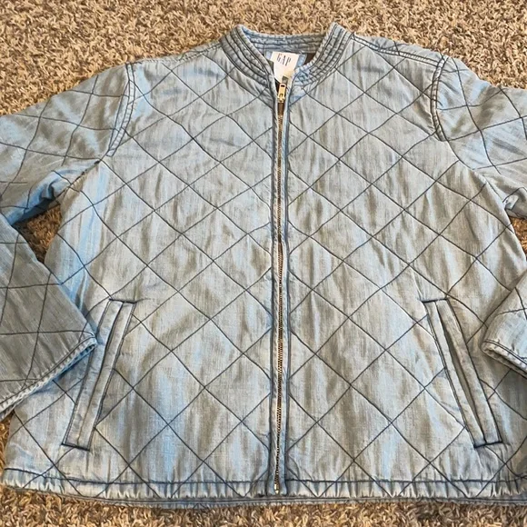 Gap quilted jean bomber jacket - Picture 3 of 4